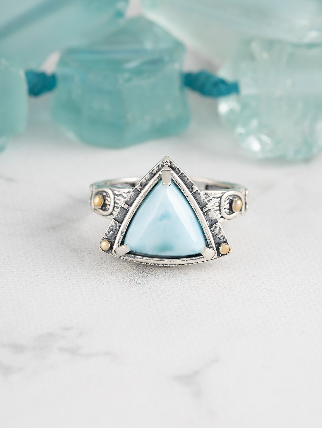 Rrr1507z Ларимар Кольцо (Ag 925)