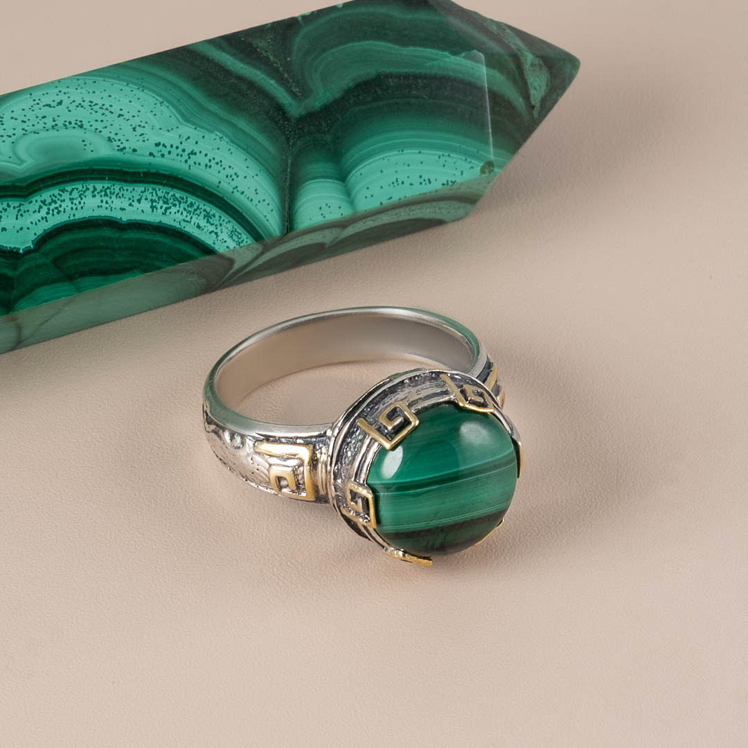 Rrr1300z Малахит Кольцо (Ag 925)