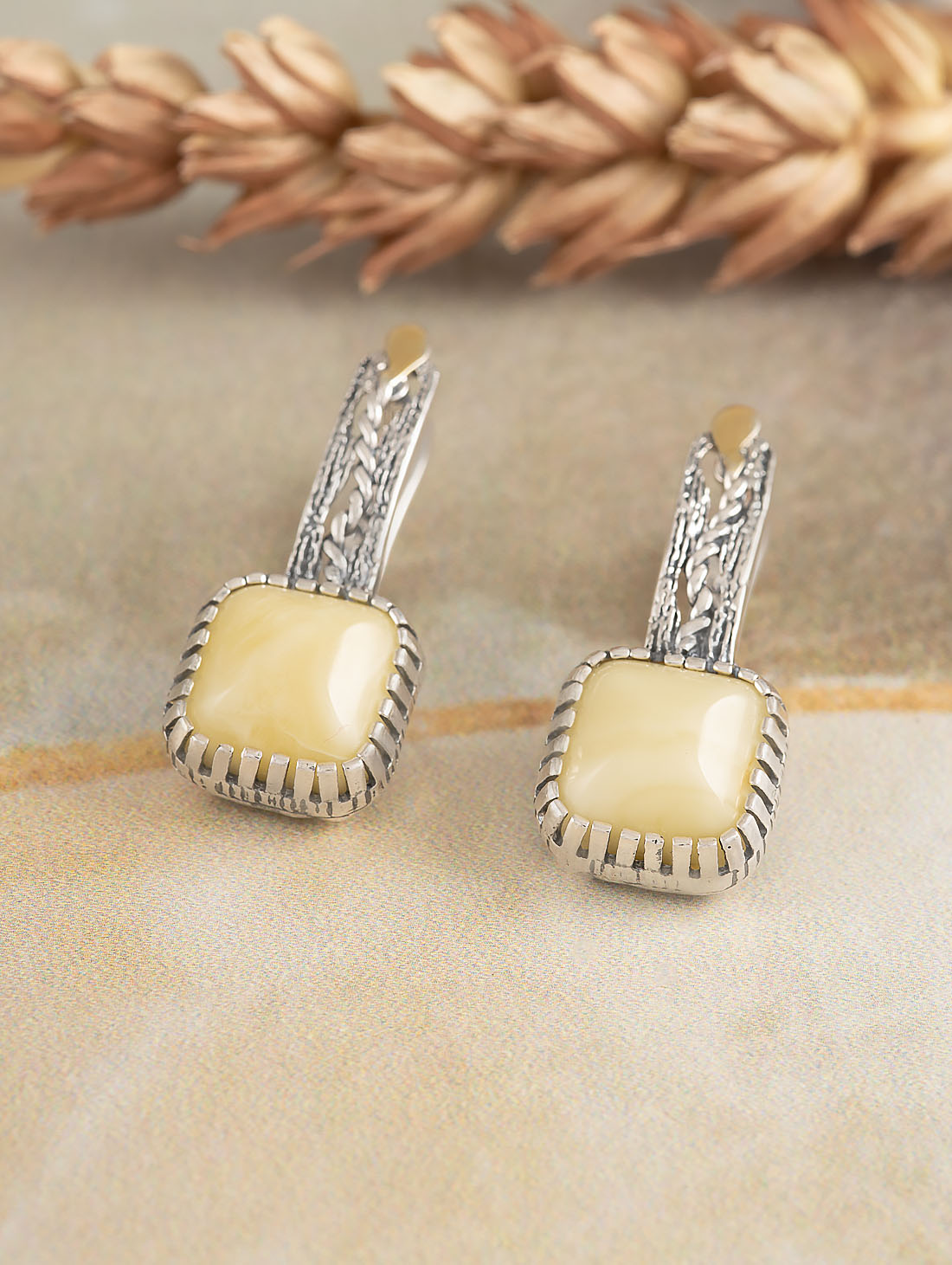 Err1505z Янтарь Серьги (Ag 925)