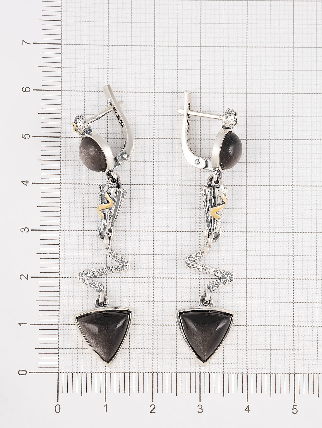 Err1198z Обсидиан Серьги (Ag 925)