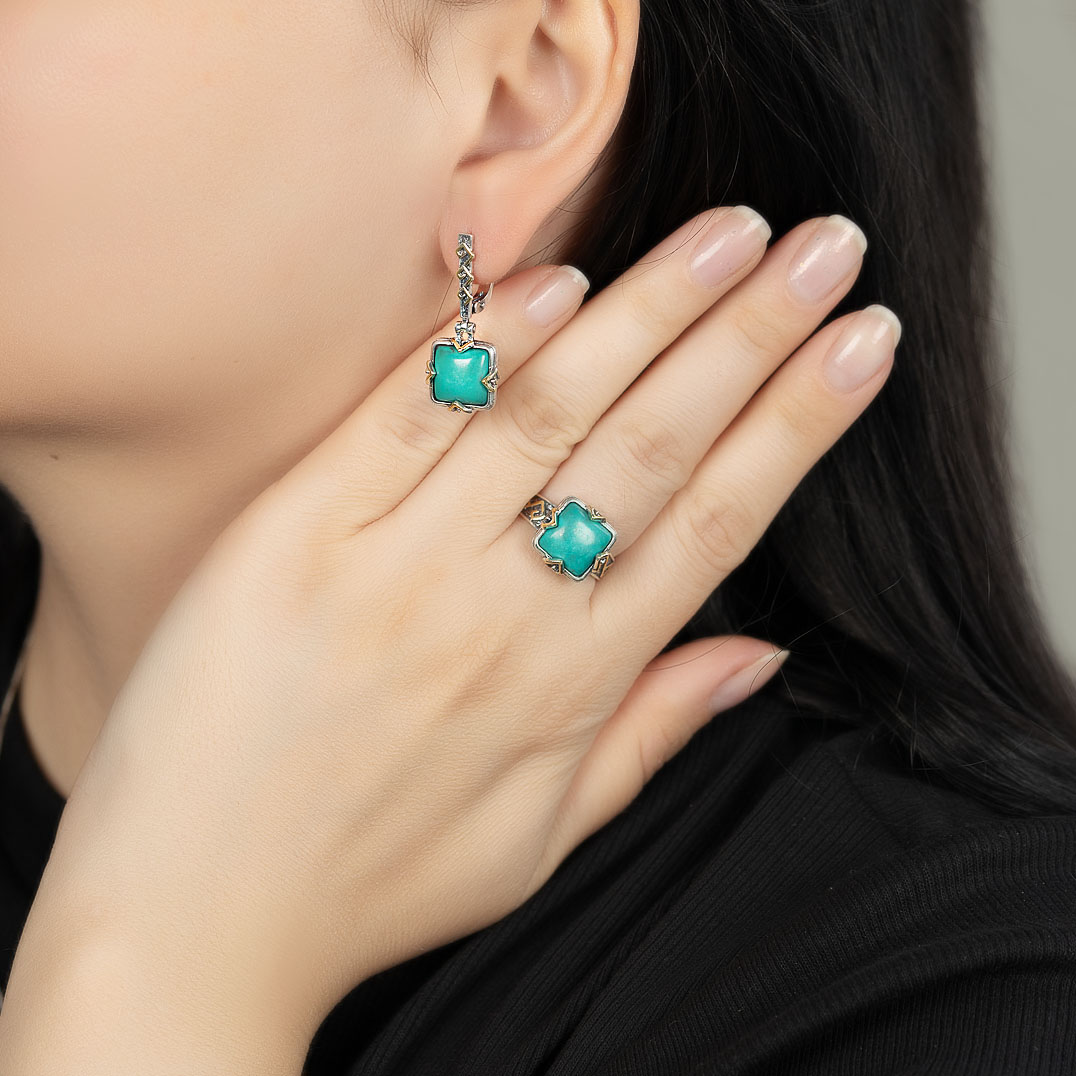 Rrr1286z Бирюза Кольцо (Ag 925)