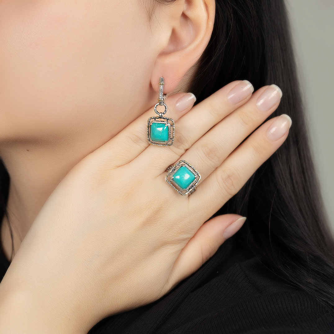 Err1324z Бирюза Серьги (Ag 925)