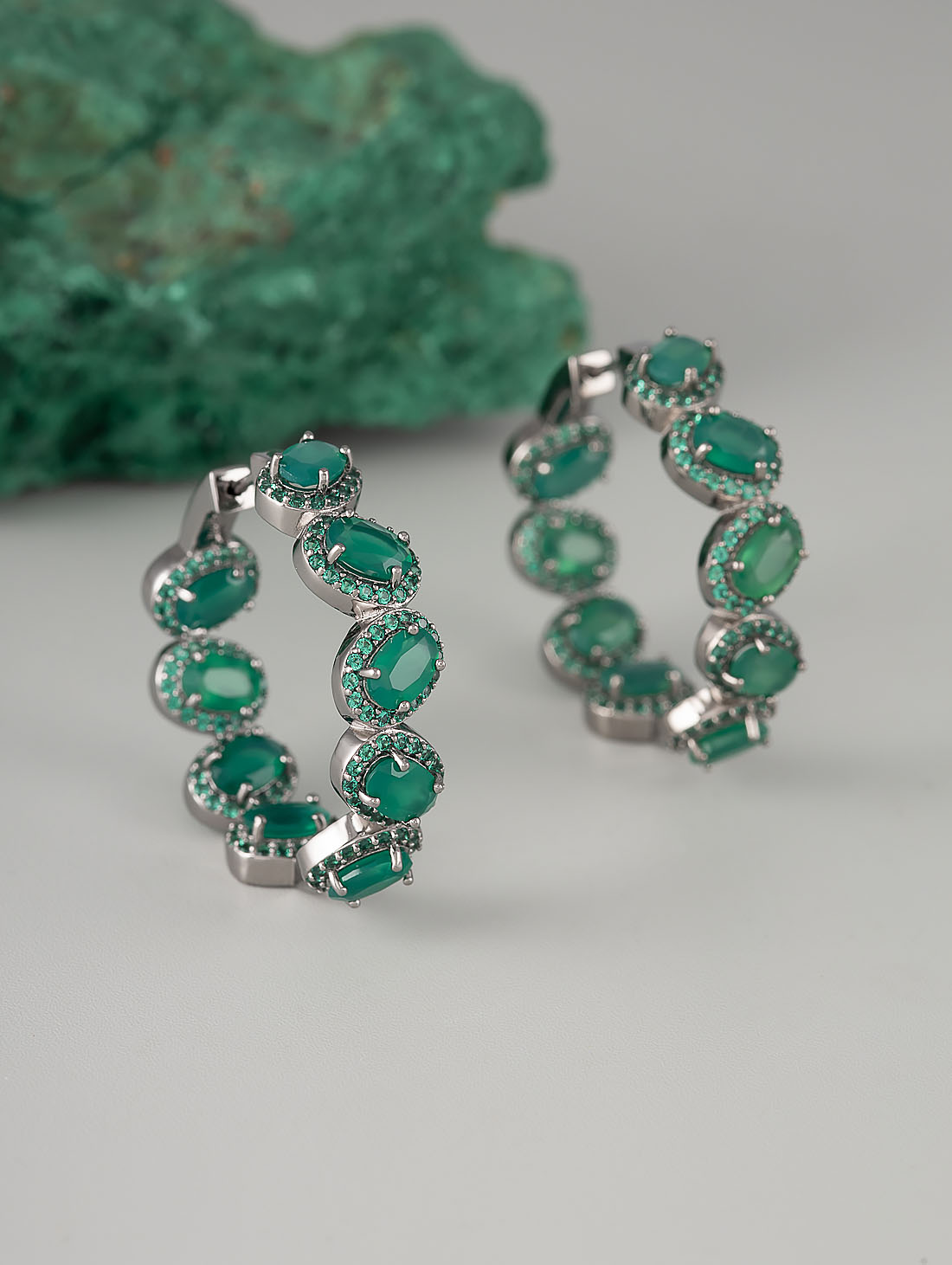 С0237А Агат Серьги (Ag 925)