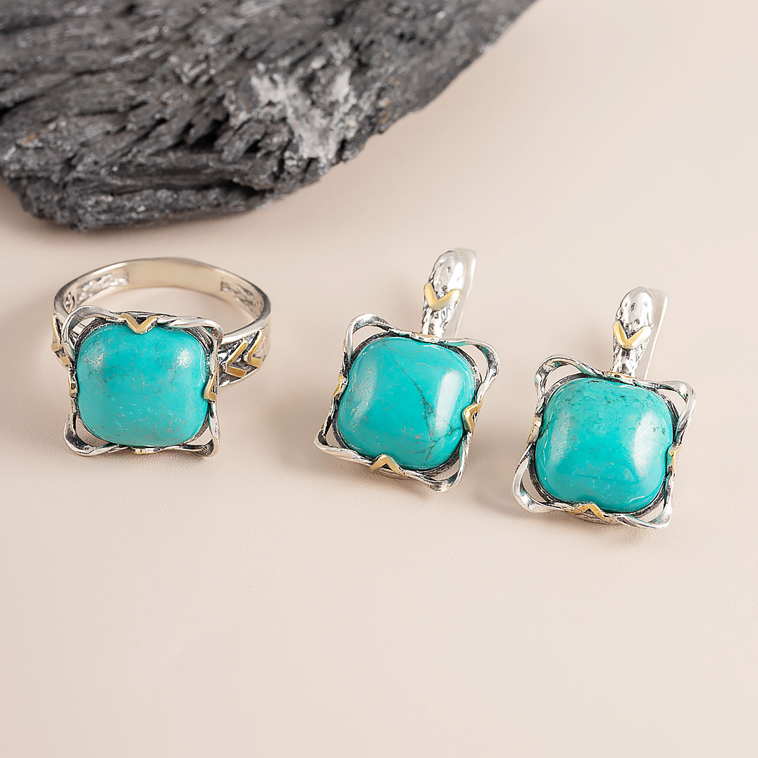 Err1339z Бирюза Серьги (Ag 925)