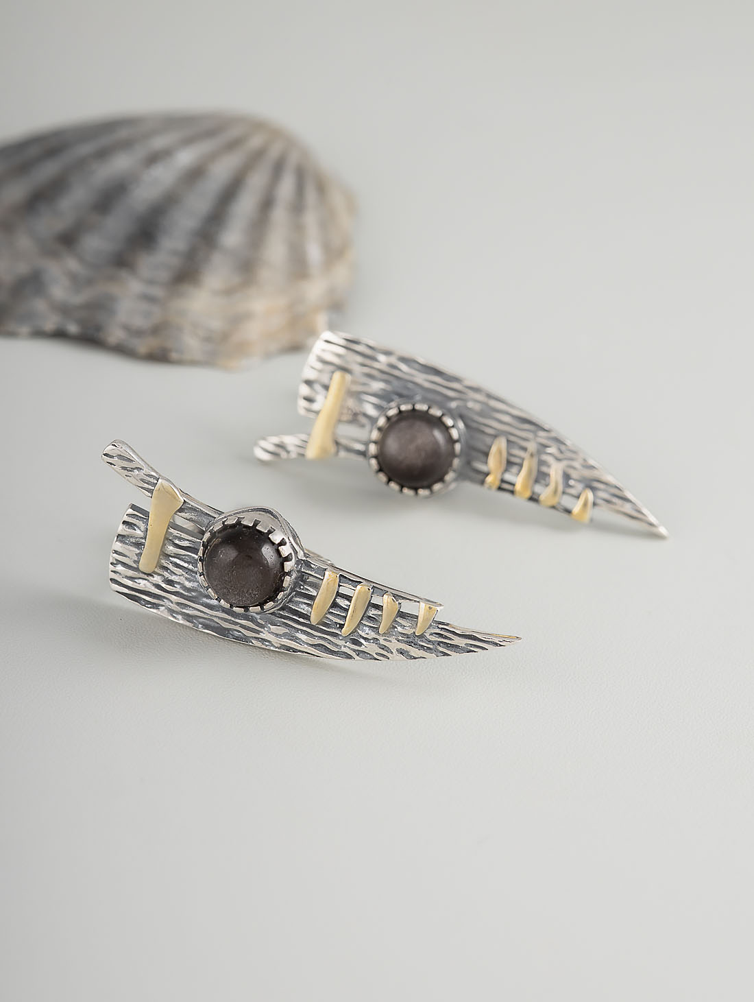 Err1498z Обсидиан Серьги (Ag 925)