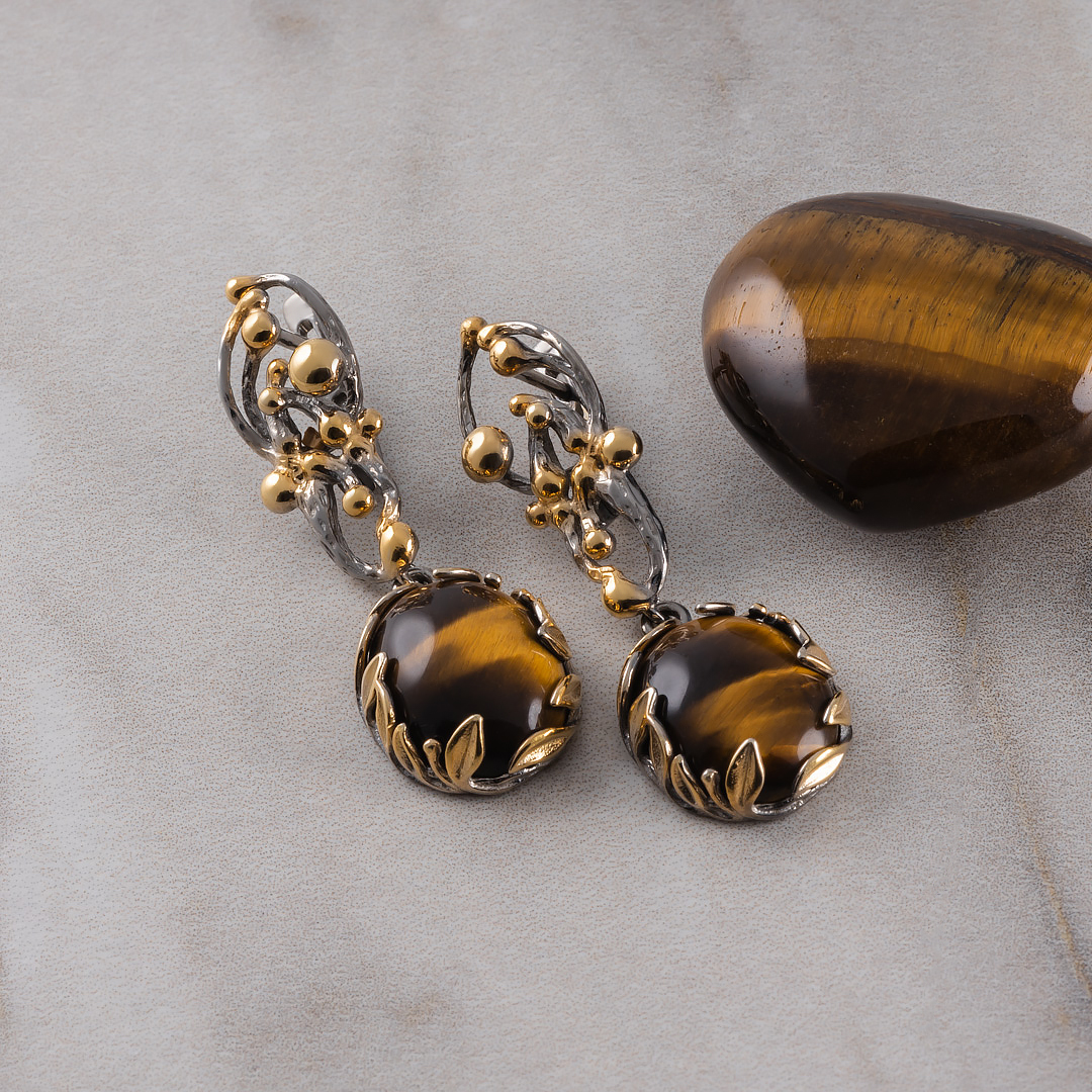 1593R Тигровый Серьги (Ag 925)