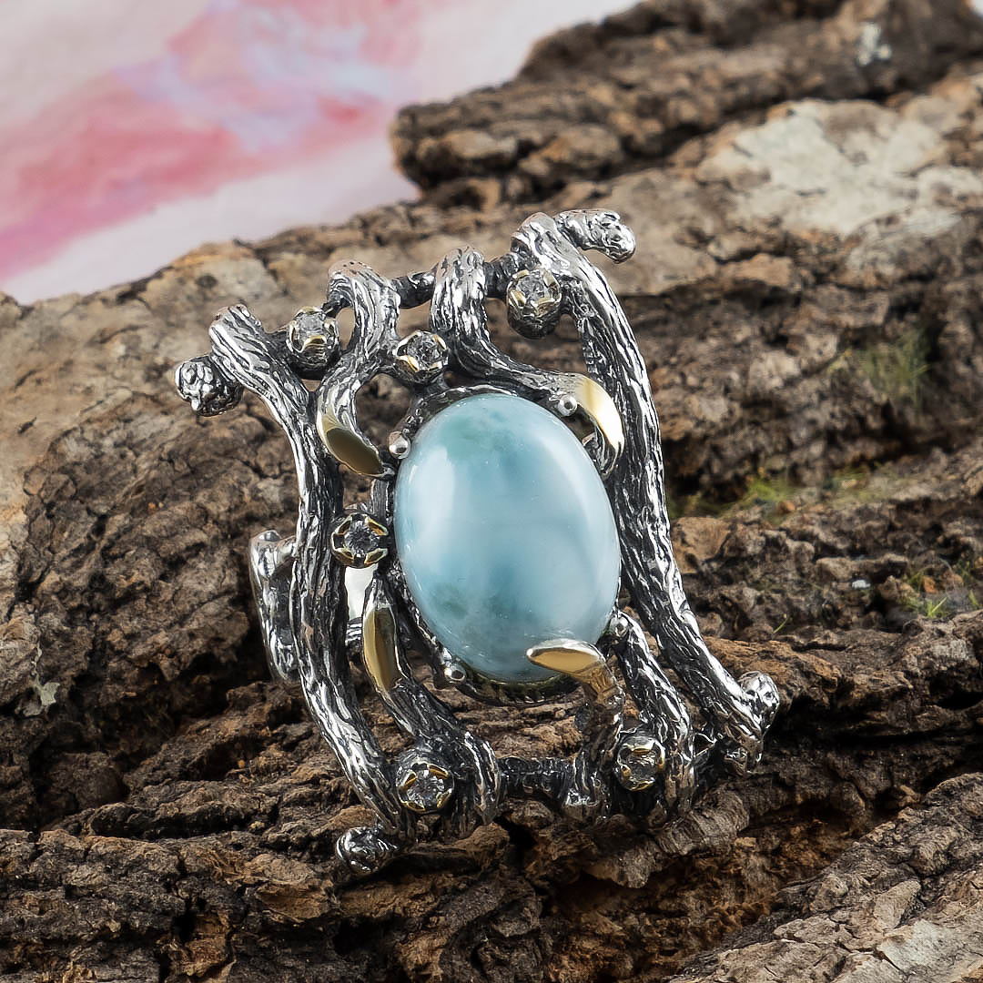 Rrr1103z Ларимар Кольцо (Ag_925)