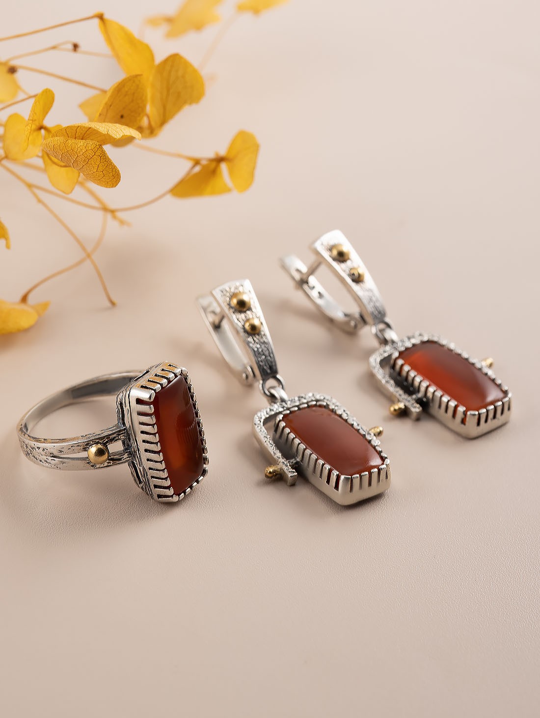 Err1481z Сердолик Серьги (Ag_925)