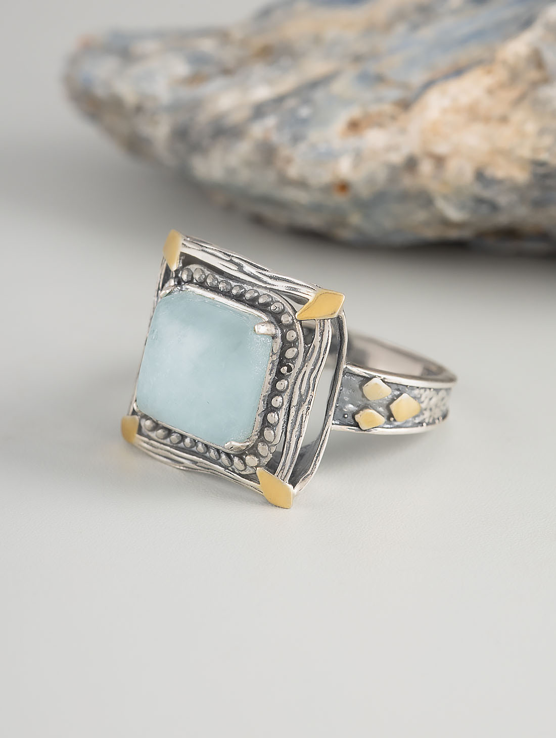 Rrr1340z Аквамарин Кольцо (Ag 925)