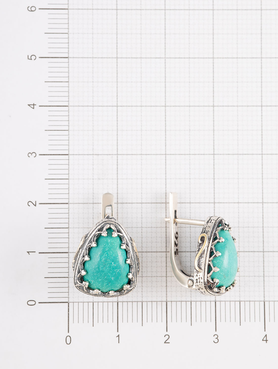 Err1322z Бирюза Серьги (Ag 925)