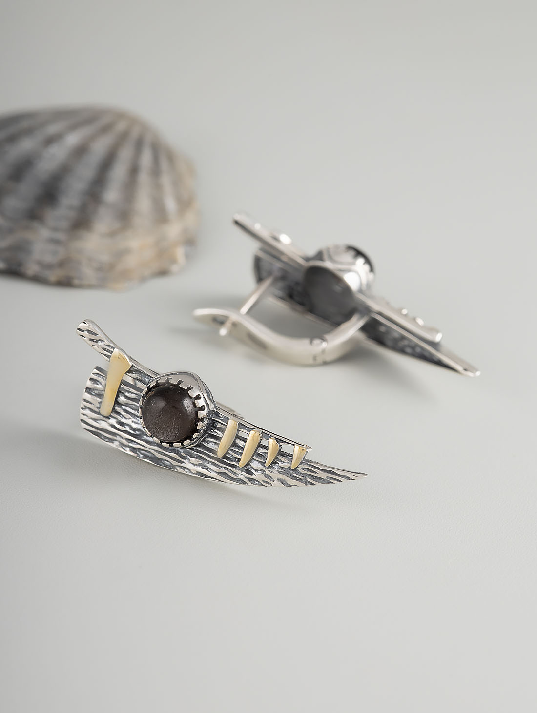 Err1498z Обсидиан Серьги (Ag 925)