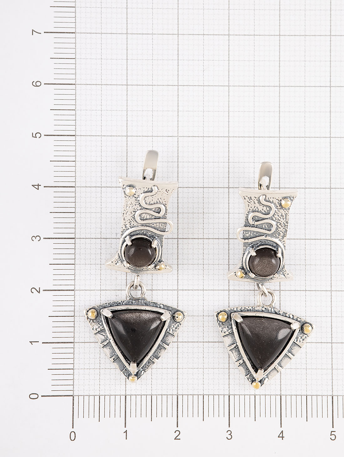 Err1507z Обсидиан Серьги (Ag 925)