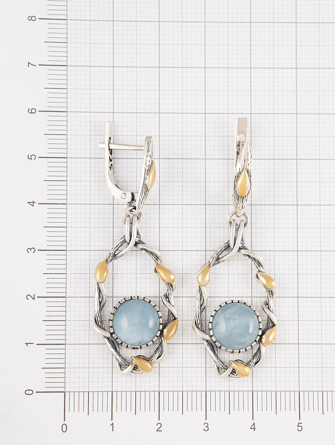 Err1476z Аквамарин Серьги (Ag 925)