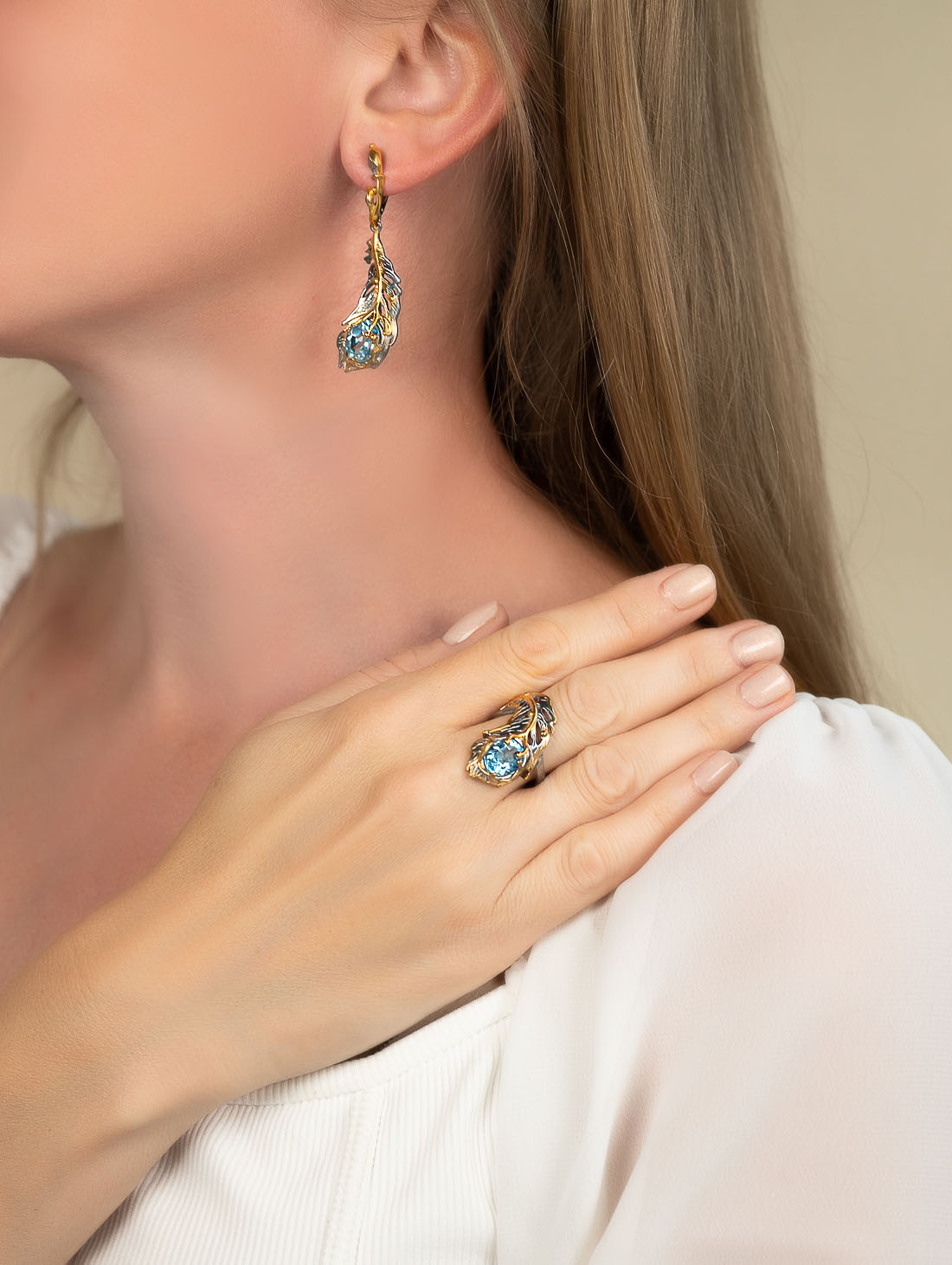 1598R Топаз Серьги (Ag 925)