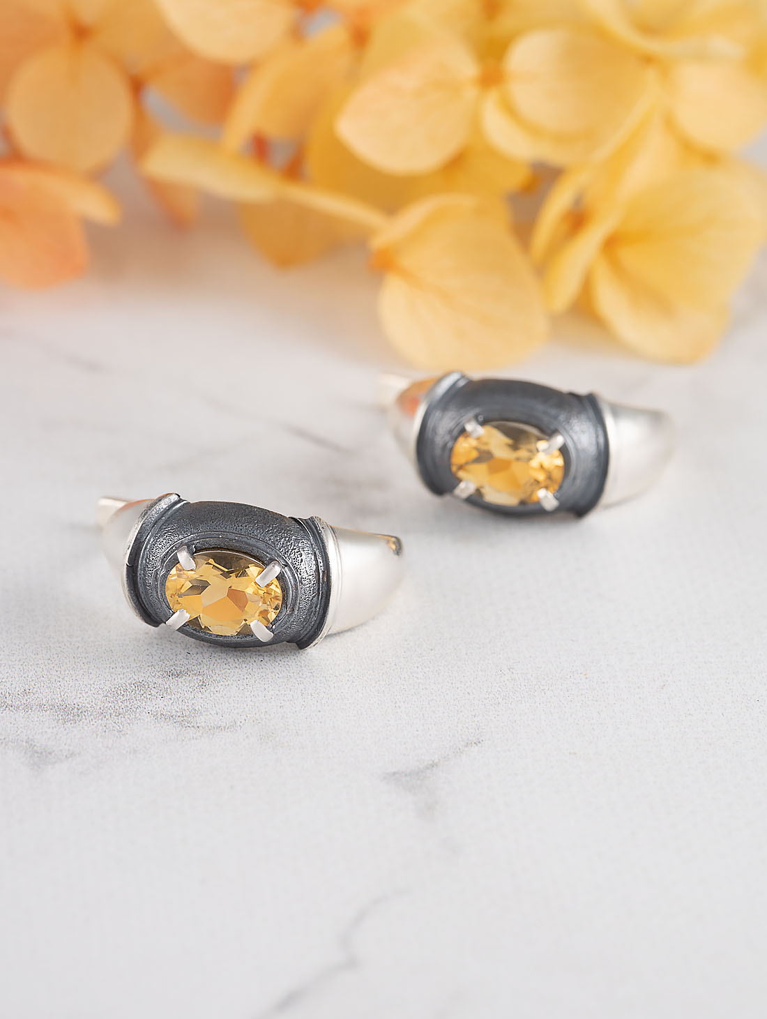 1228 Цитрин Серьги (Ag 925)