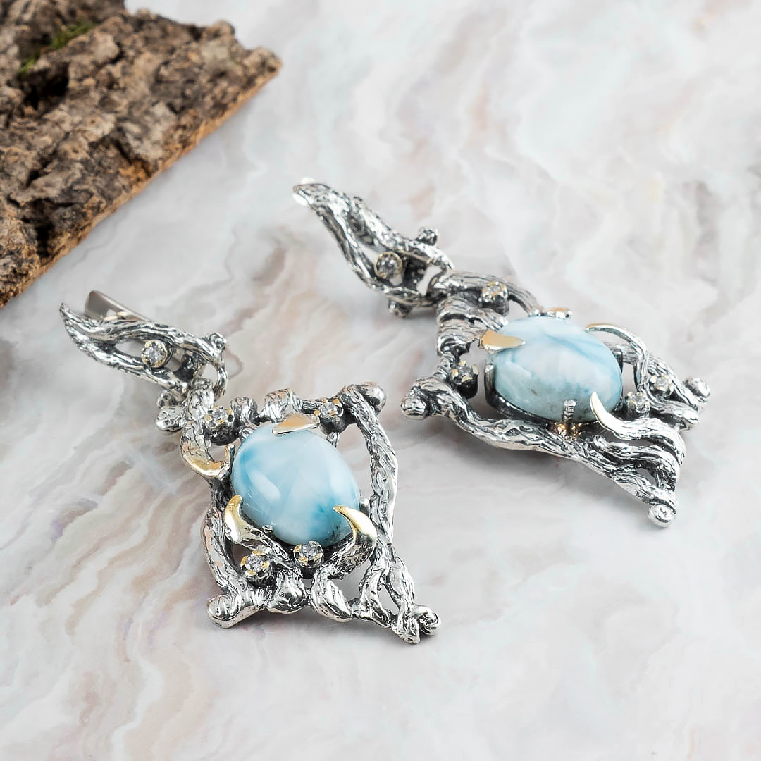 Err1103z Ларимар Серьги (Ag_925)