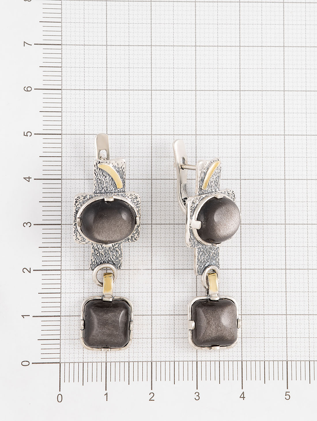 Err1465z Обсидиан Серьги (Ag 925)