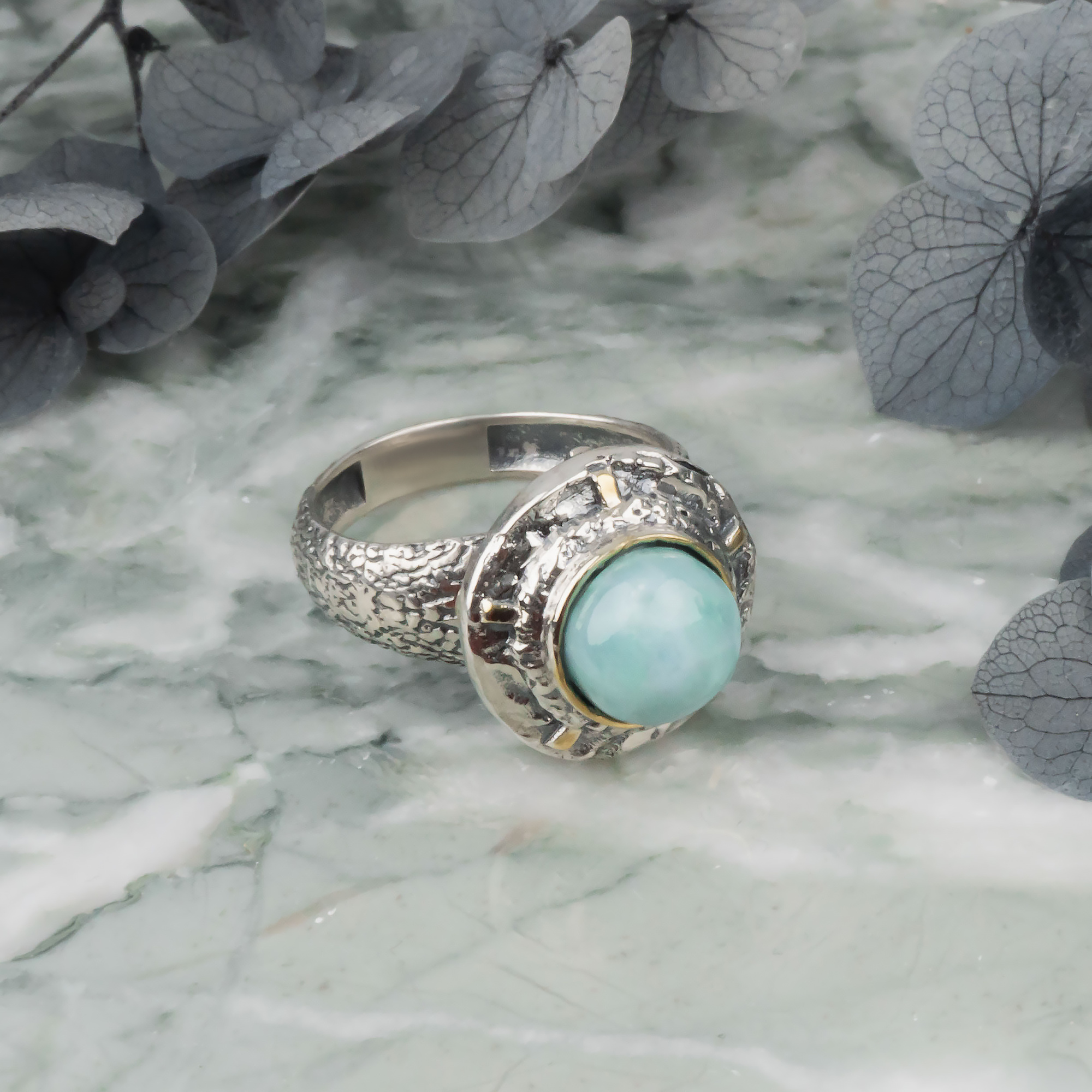 Rrr1167z Ларимар Кольцо (Ag_925)