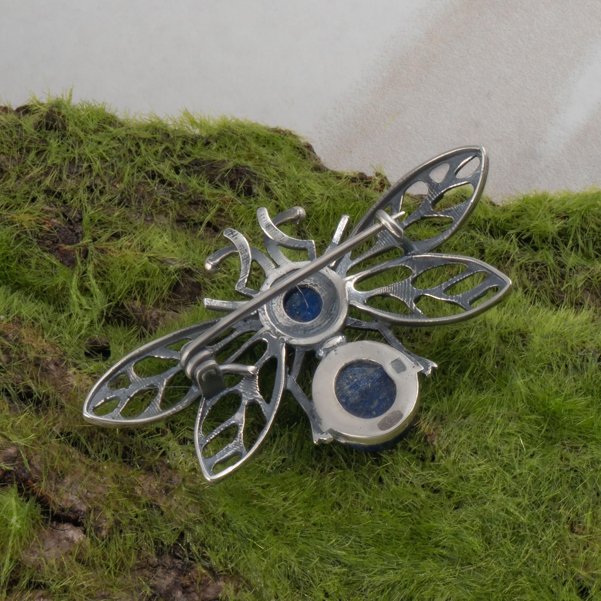 Brr1284z Лазурит Брошь (Ag 925)