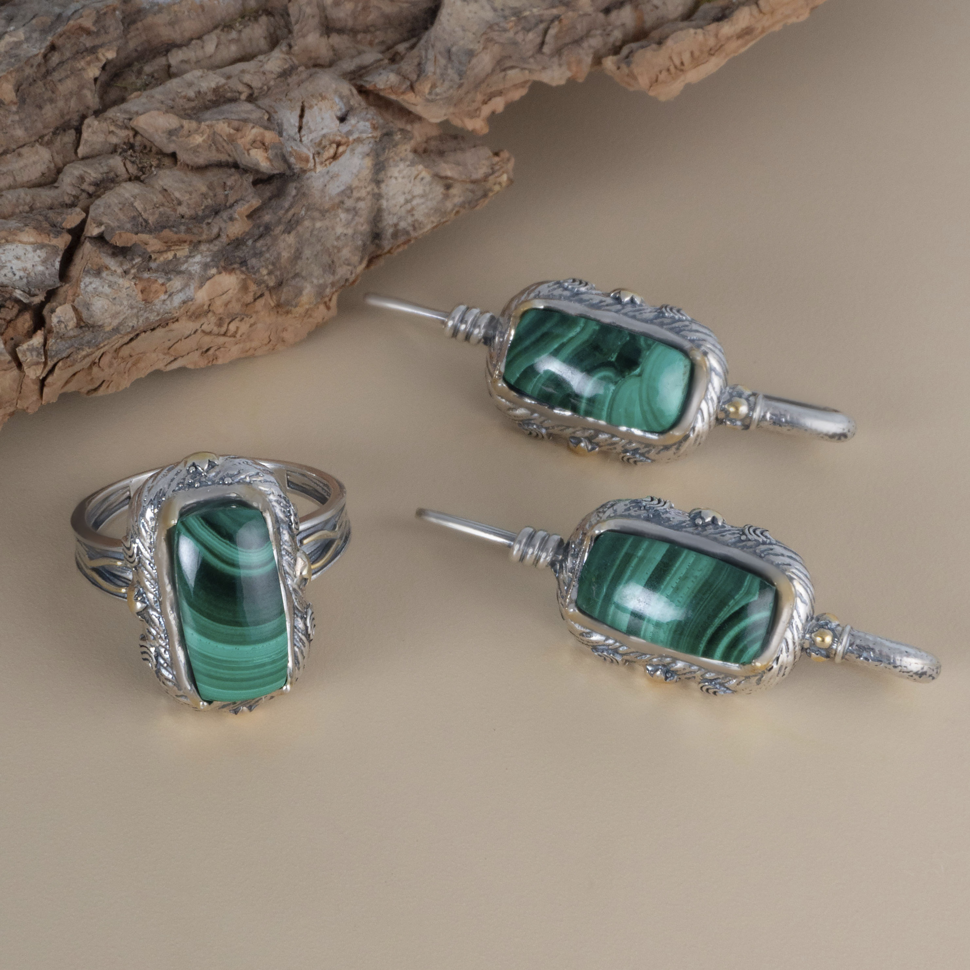 Err1350z Малахит Серьги (Ag 925)