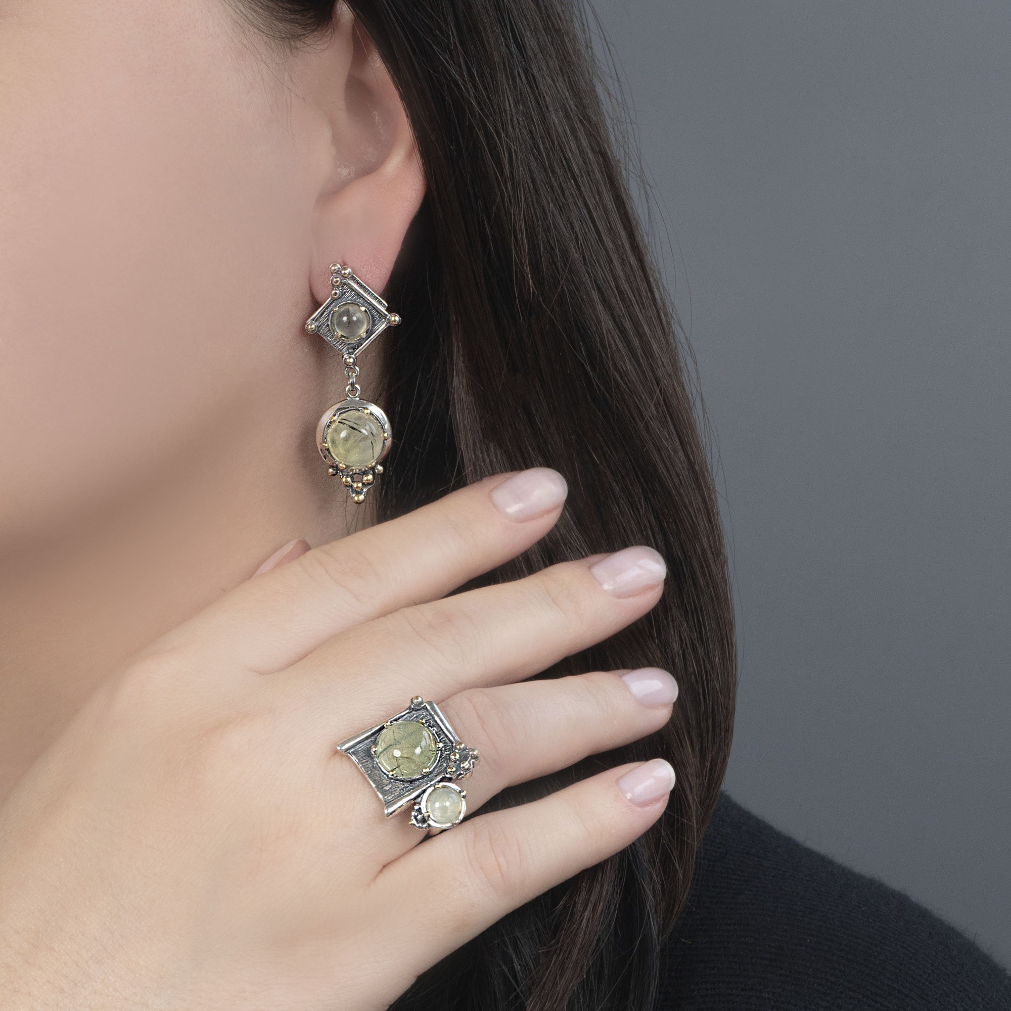 Err1086z Пренит Серьги (Ag_925)