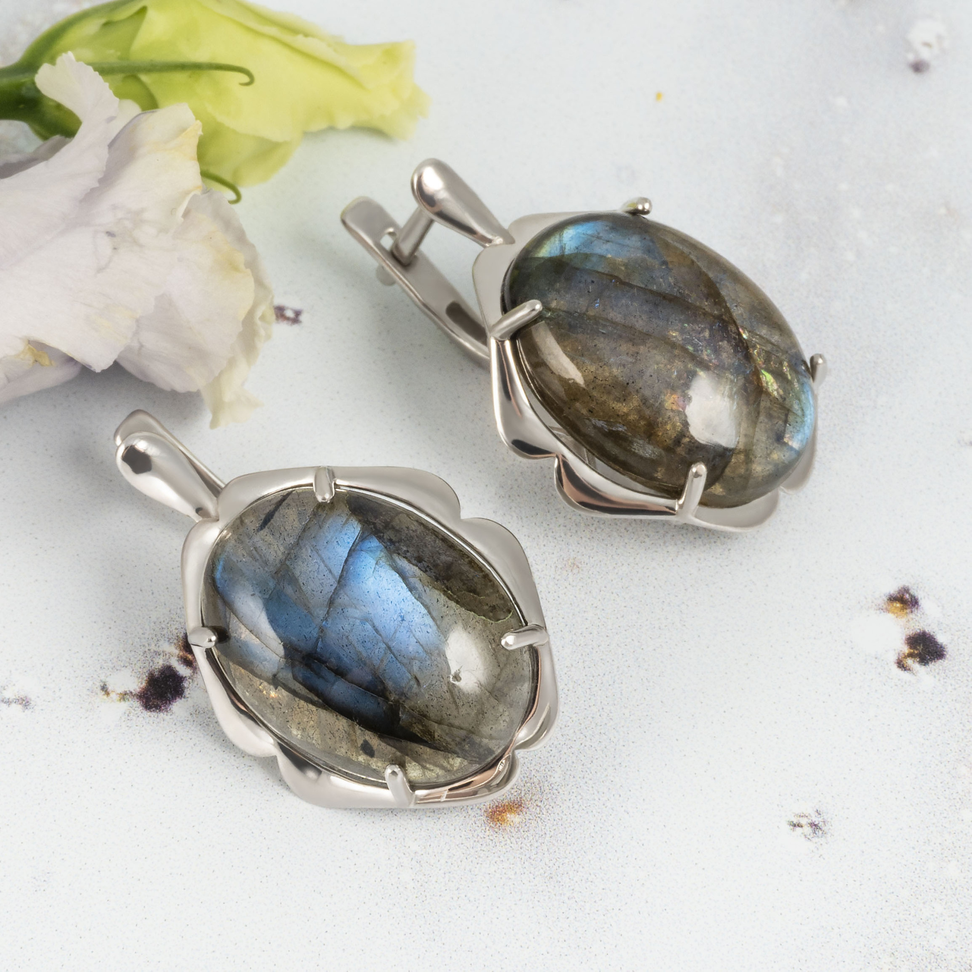 1575R Лабрадор Серьги (Ag 925)