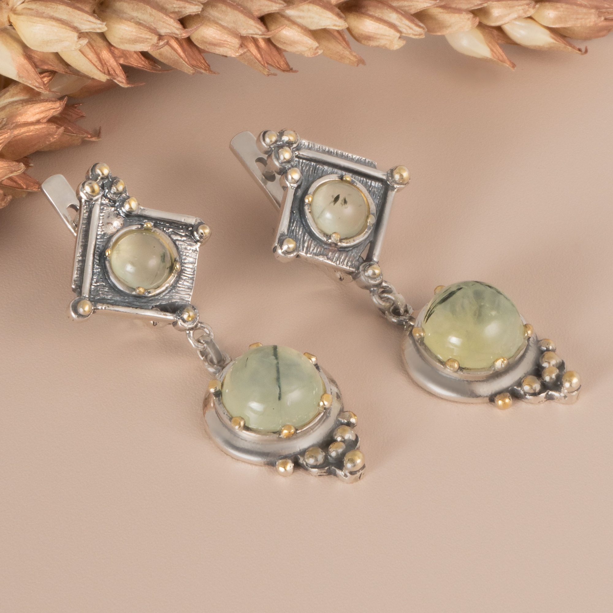 Err1086z Пренит Серьги (Ag_925)