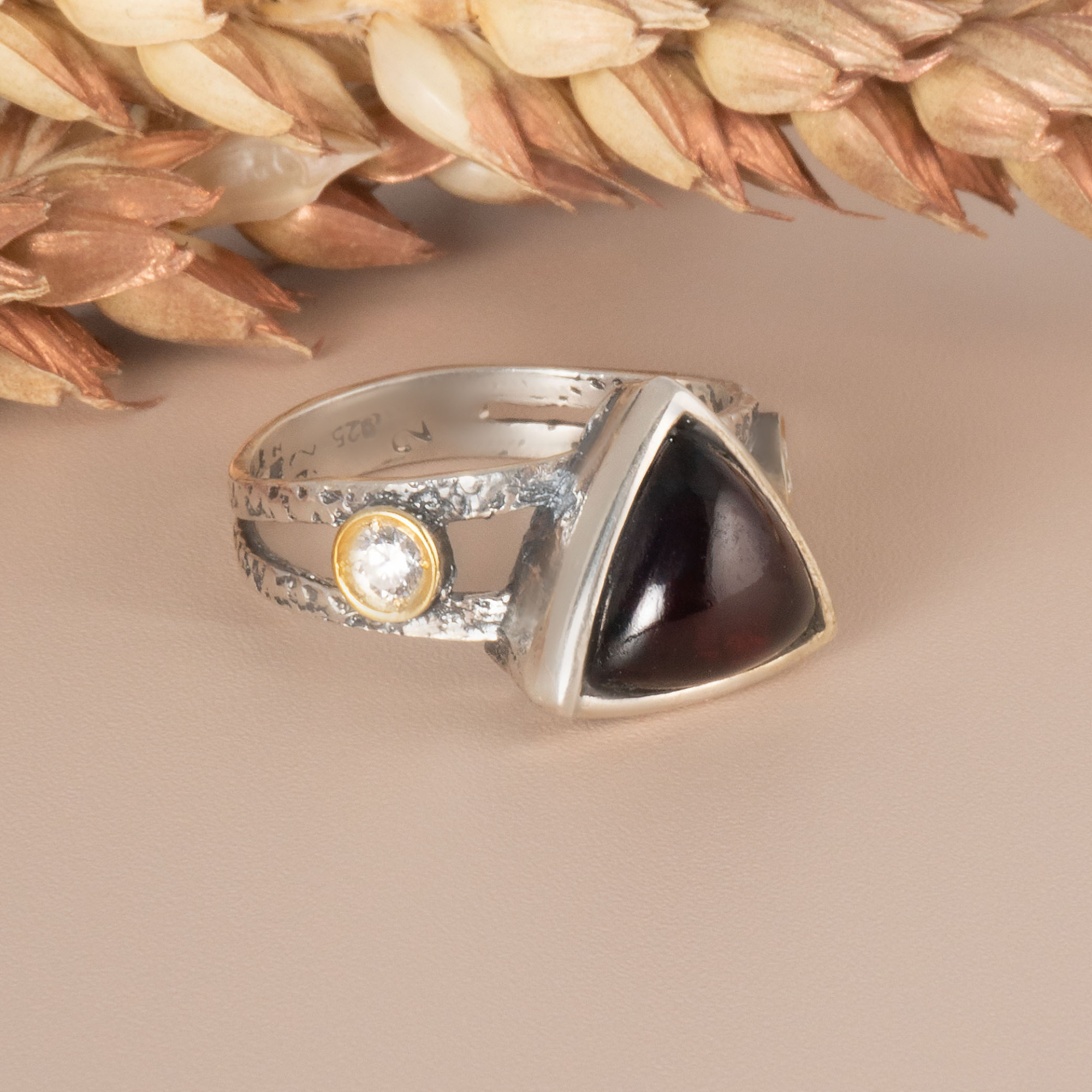 Rrr1254z Гранат Кольцо (Ag_925)