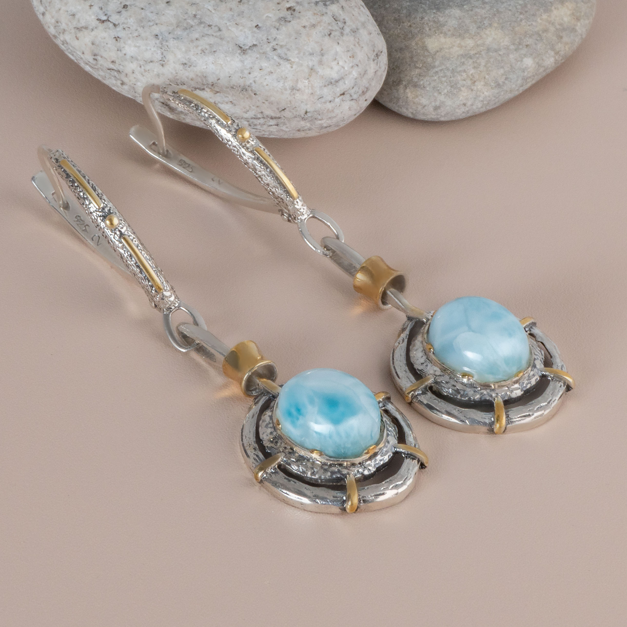 Err1164z Ларимар Серьги (Ag_925)