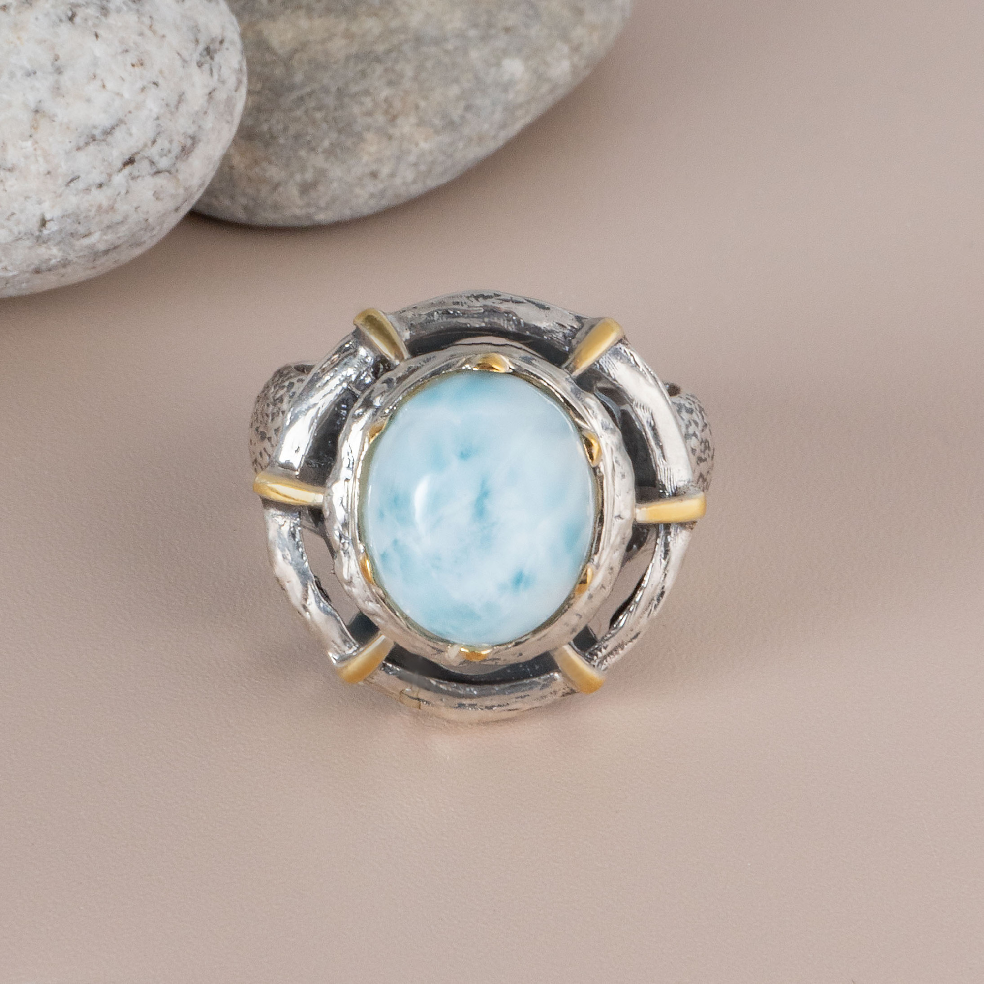 Rrr1164z Ларимар Кольцо (Ag_925)