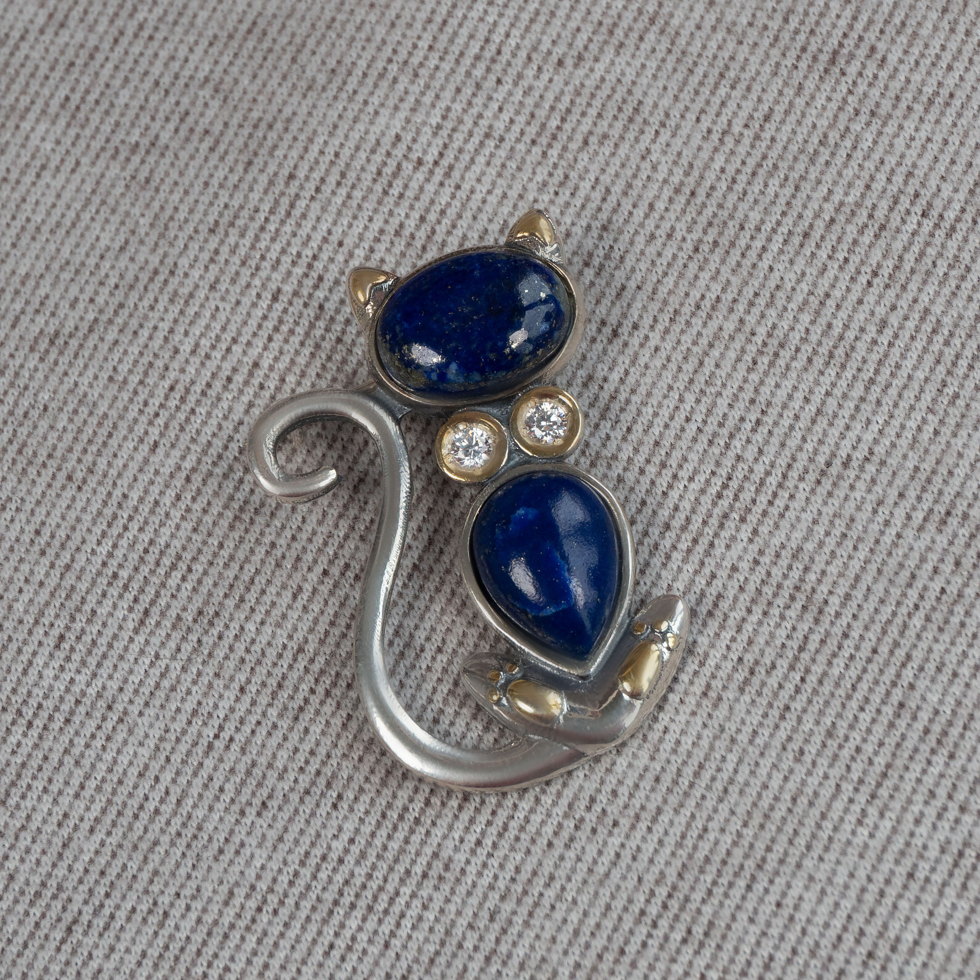 Brr1263z Лазурит Брошь (Ag 925)