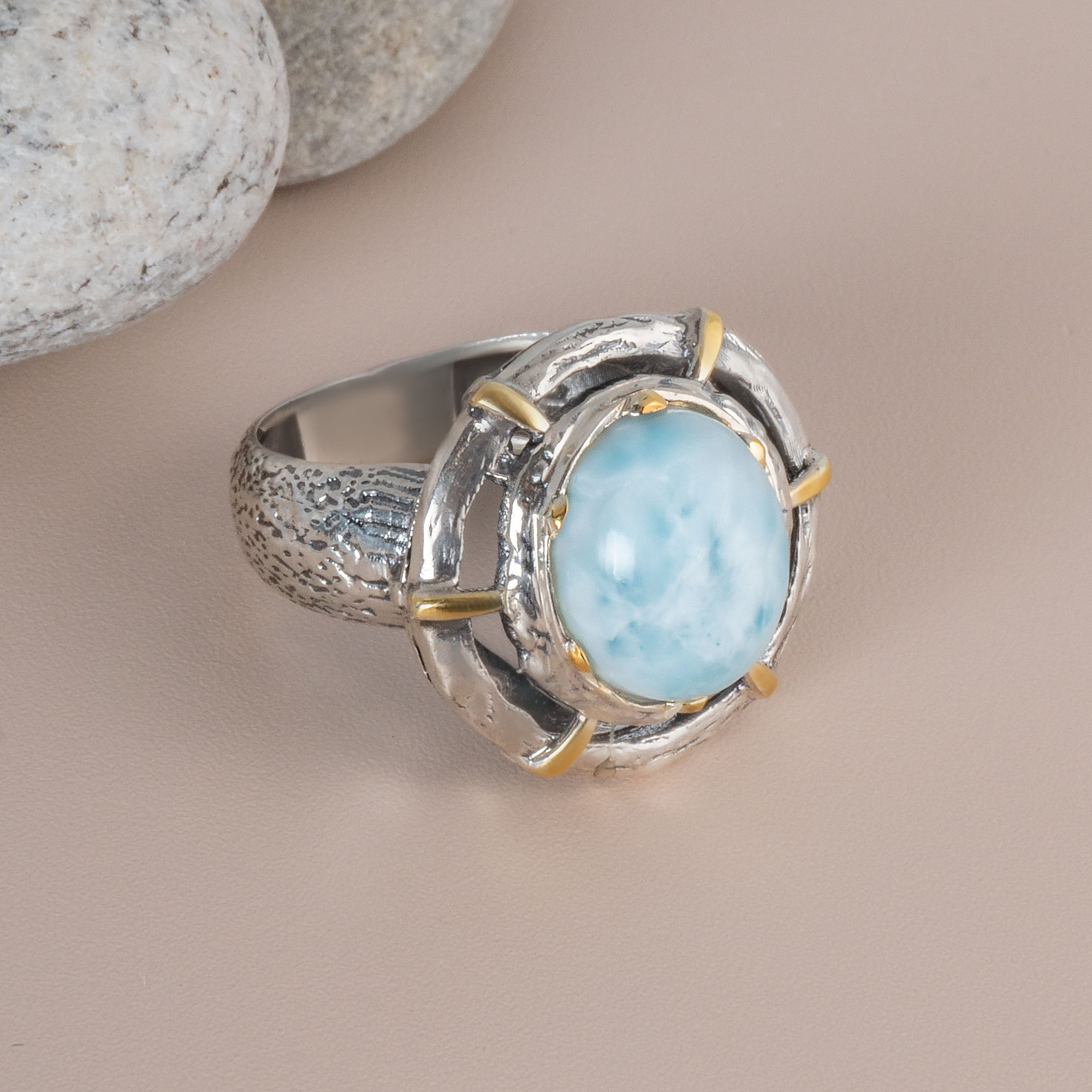 Rrr1164z Ларимар Кольцо (Ag_925)