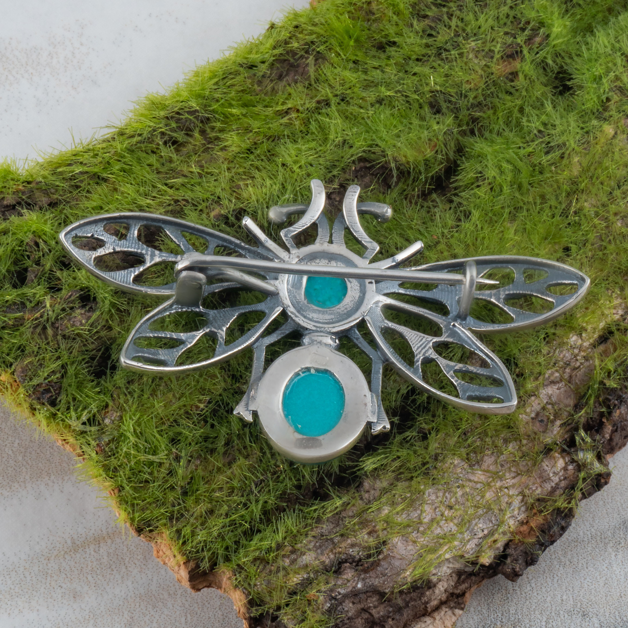 Brr1284z Бирюза Брошь (Ag 925)