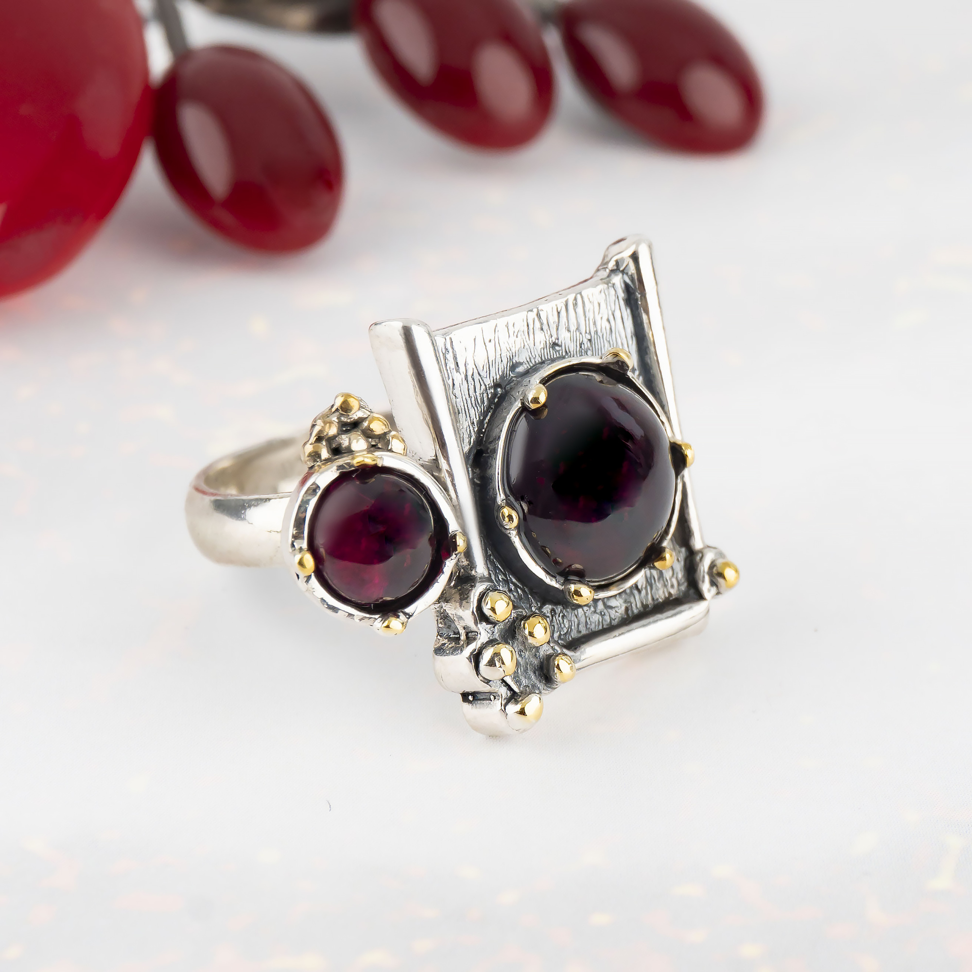 Rrr1086z Гранат Кольцо (Ag_925)