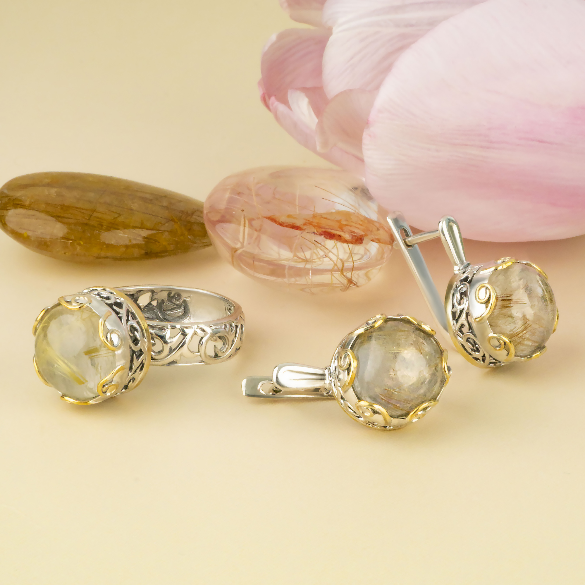 Err1351z Рутил Серьги (Ag 925)