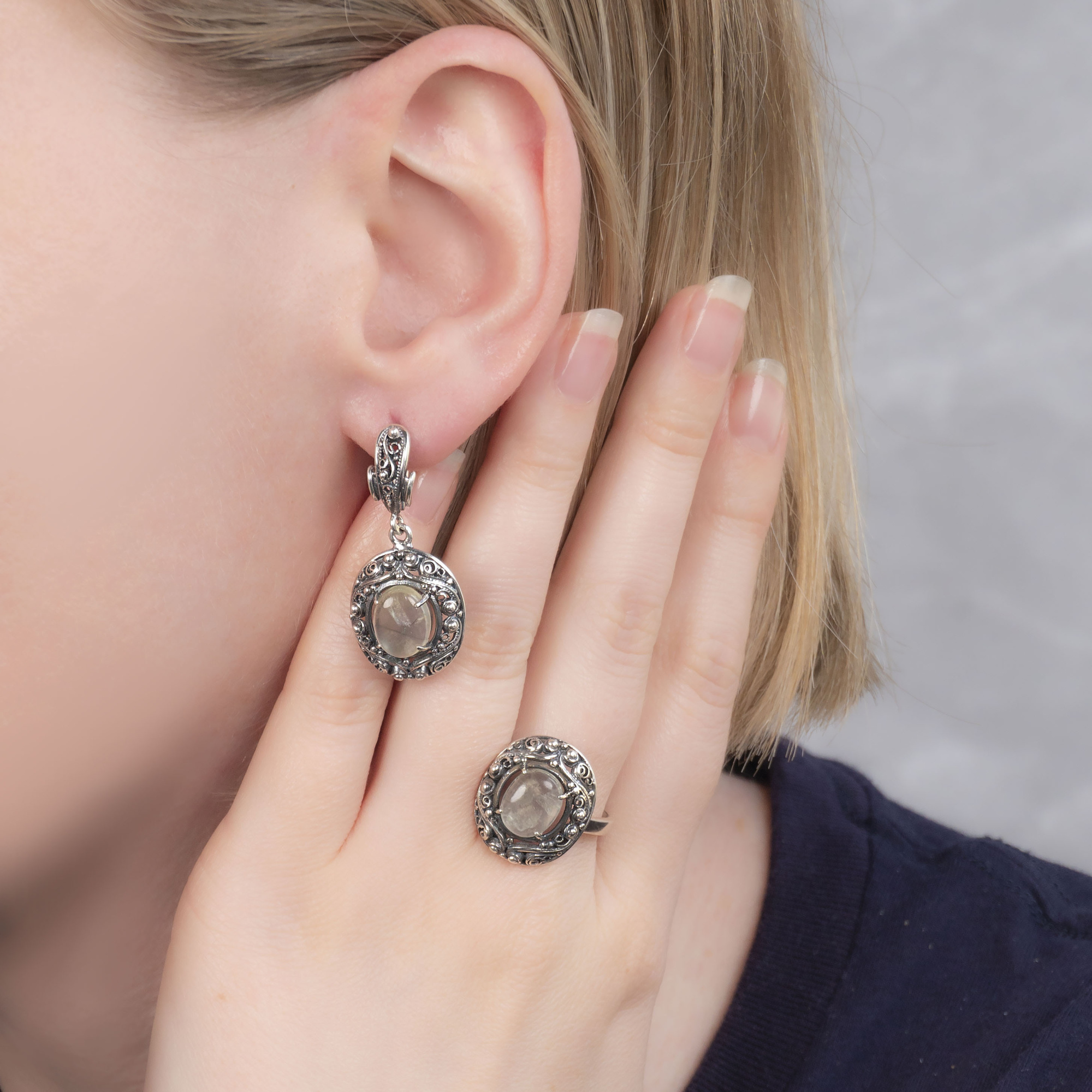 0222 Пренит Кольцо (Ag 925)