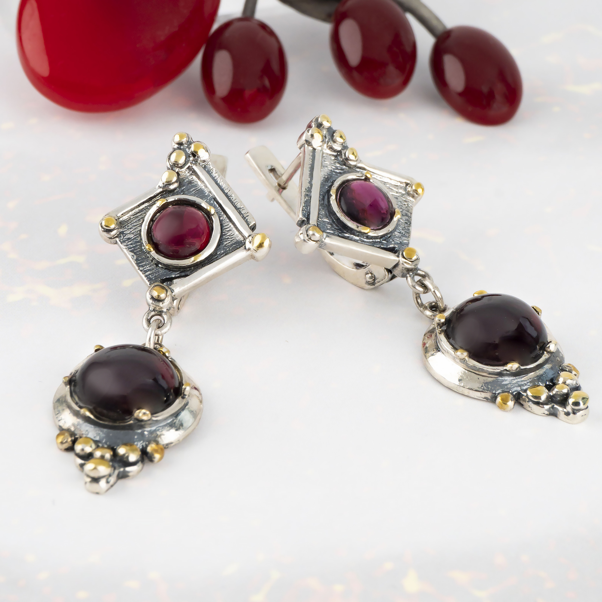 Err1086z Гранат Серьги (Ag_925)