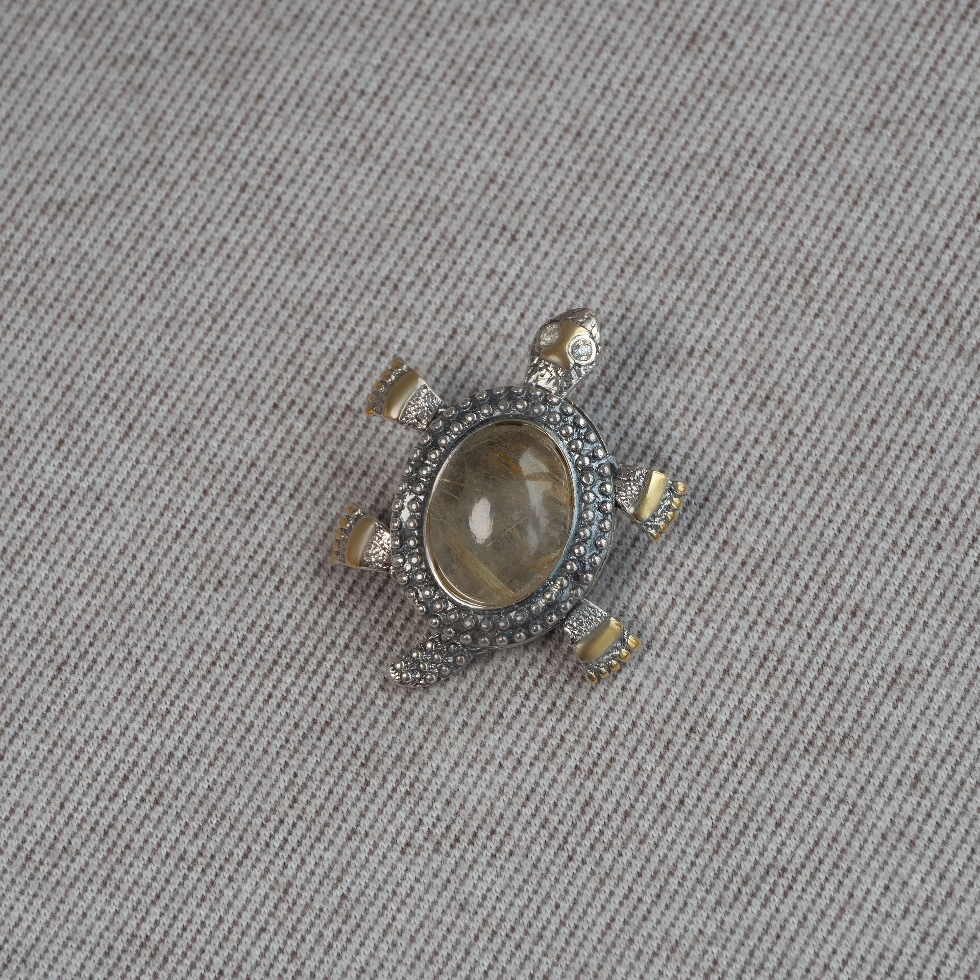 Brr1265z Рутил Брошь (Ag 925)