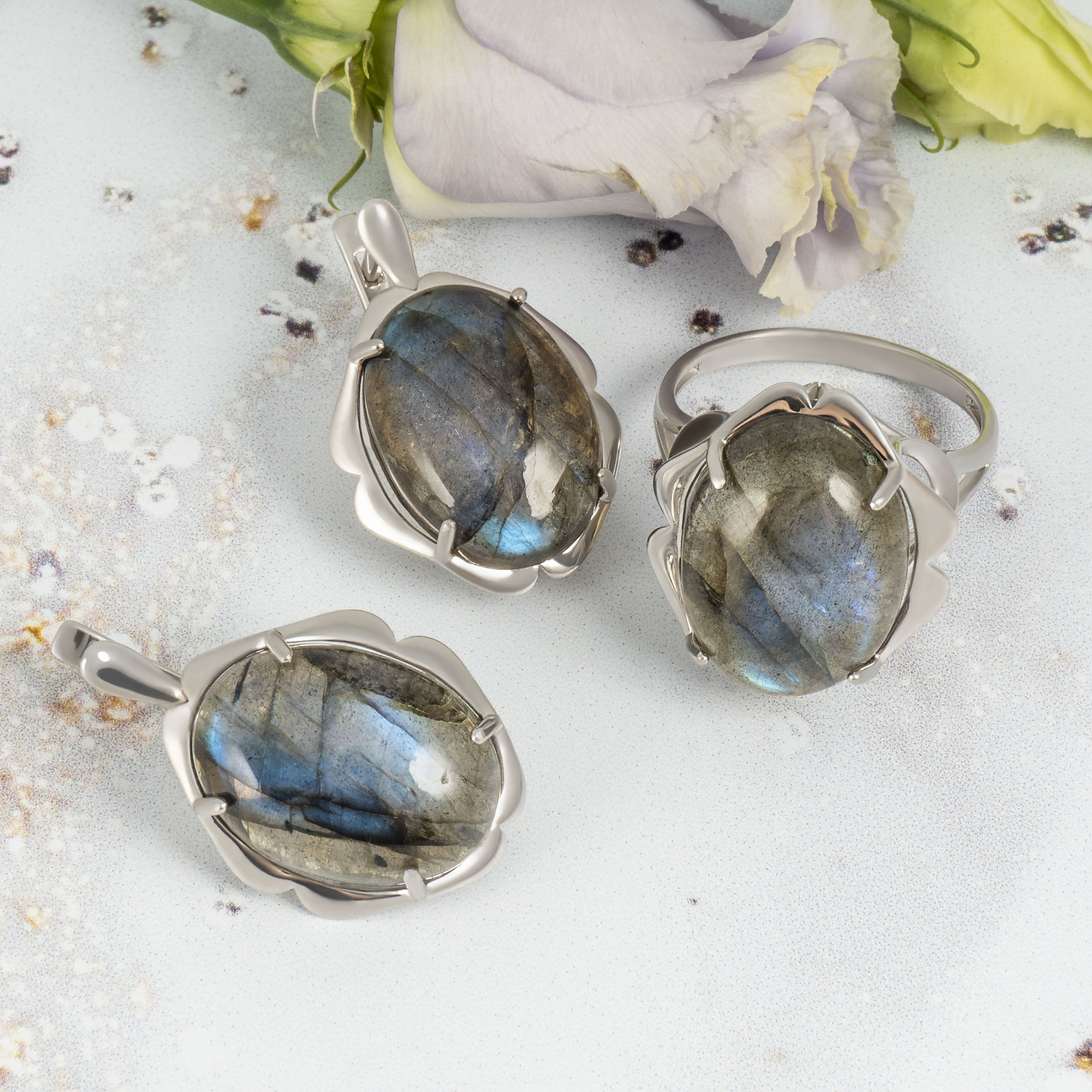 1575R Лабрадор Серьги (Ag 925)