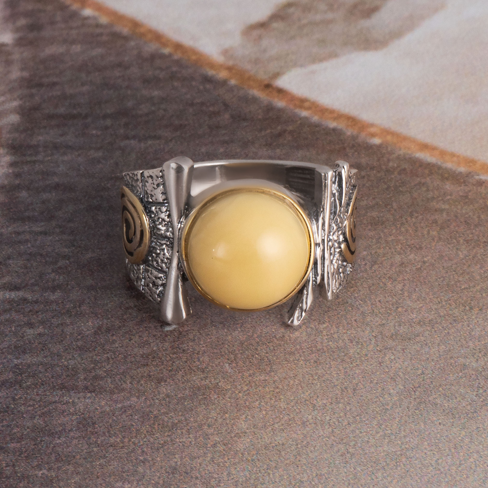 Rrr1182z св Янтарь Кольцо (Ag 925)