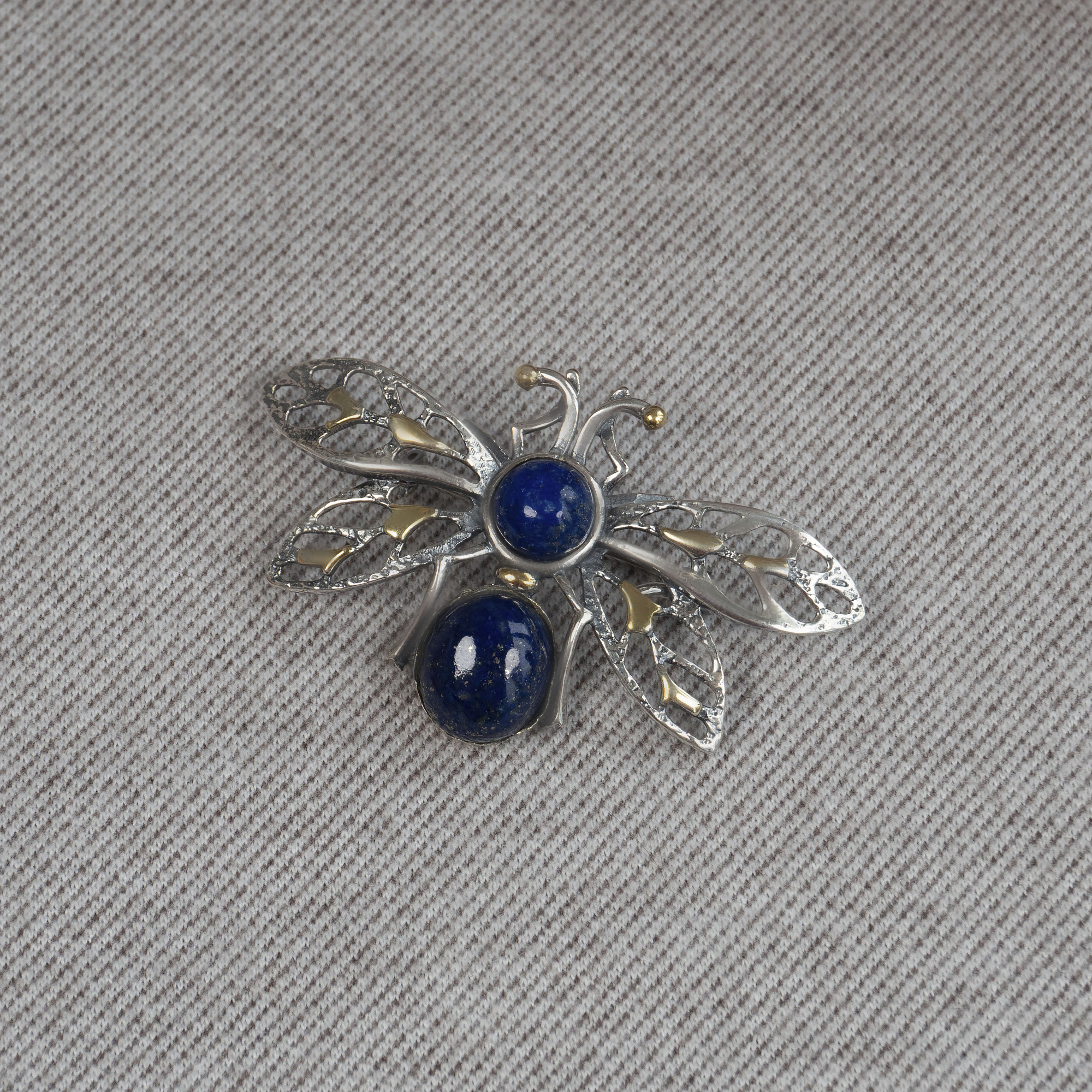 Brr1284z Лазурит Брошь (Ag 925)