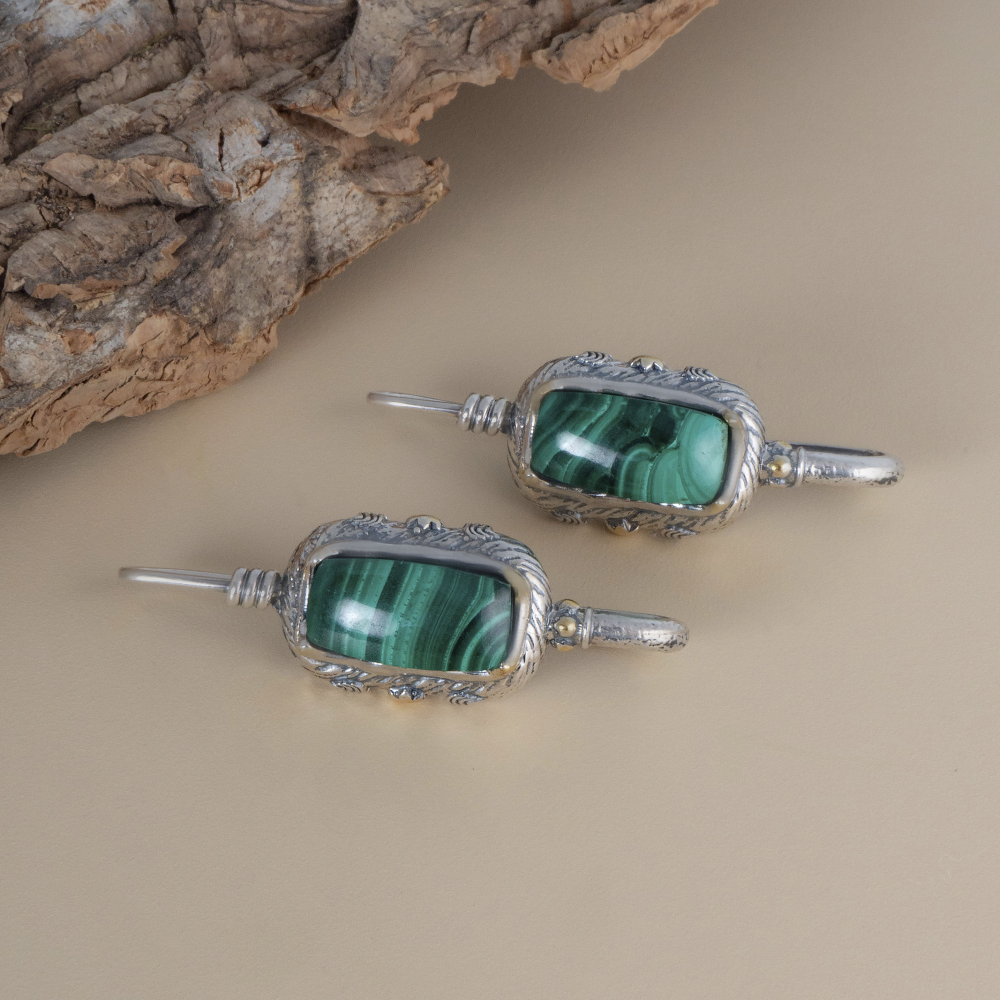 Err1350z Малахит Серьги (Ag 925)
