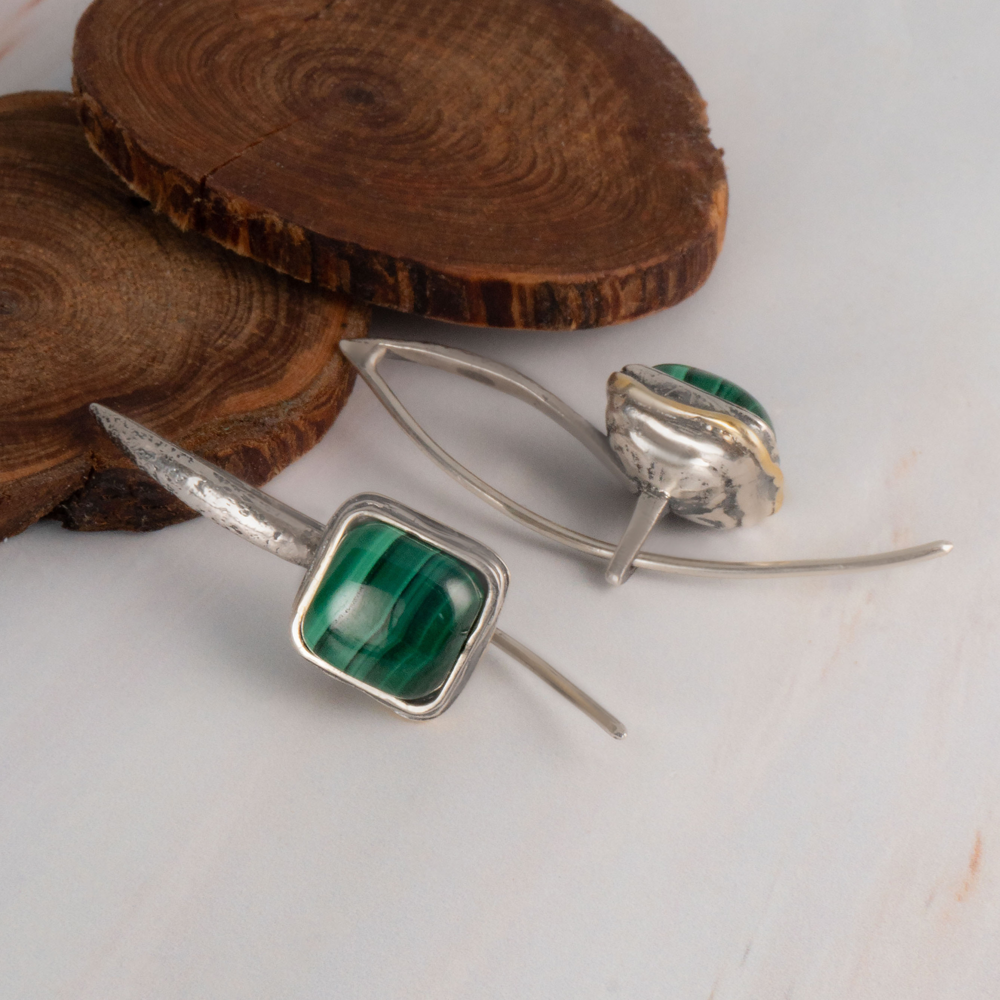 Err1306z Малахит Серьги (Ag 925)