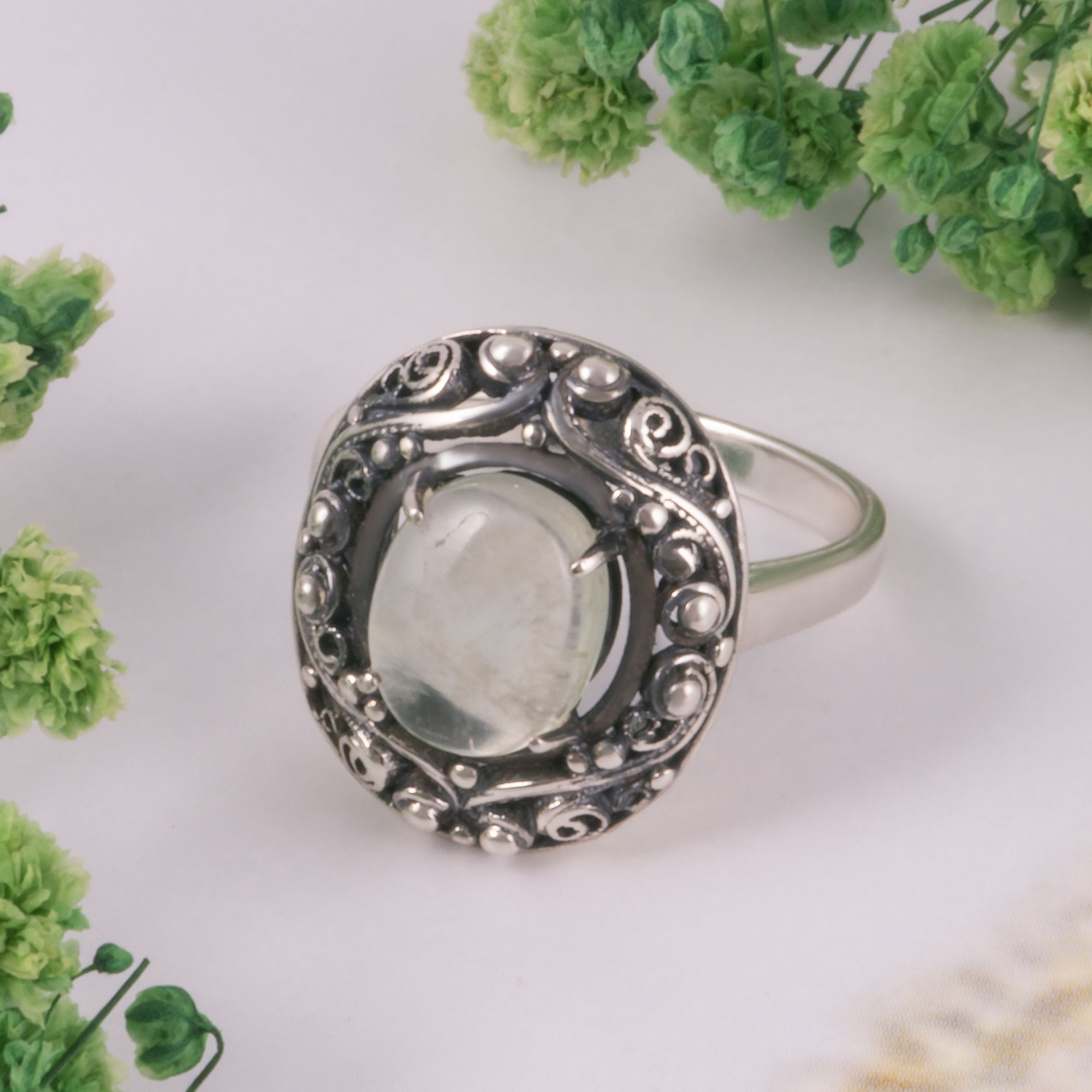 0222 Пренит Кольцо (Ag 925)